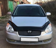 Дефлектор капота (мухобойка) HYUNDAI Verna c 2006-2009 г.в. (Хюндай Верна) Вип Тюнинг